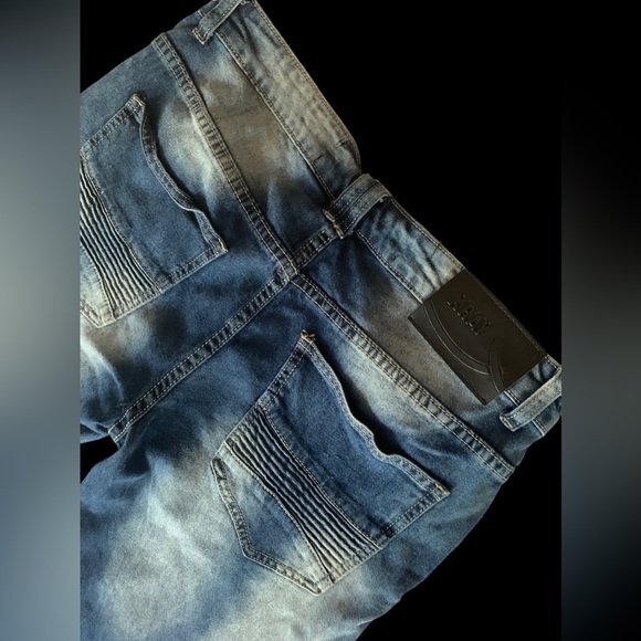 X-RAY Mens Indigo Denim Jeans Pants Stretch Blue Jeans Moto 32 X 32 - Picture 4 of 15